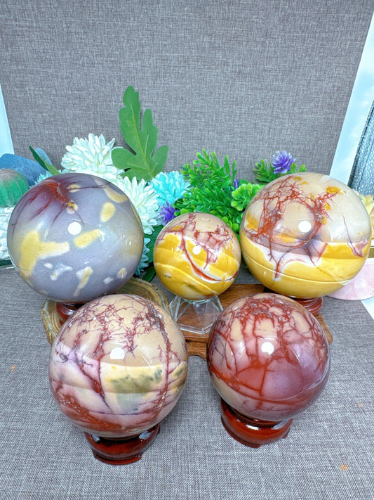 High Quality Mookaite  Sphere Polished Ball Healing Natural Crystal Gemstones Mineral Energy Home Decorations Room Decor Gift