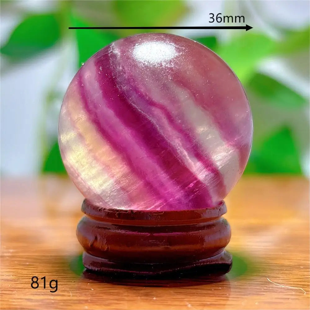 Fluorite Sphere Crystal Natural Quartz Stone Minerals Home Decoration Reiki Craft Energy Healing  Meditation Spiritual +Stand