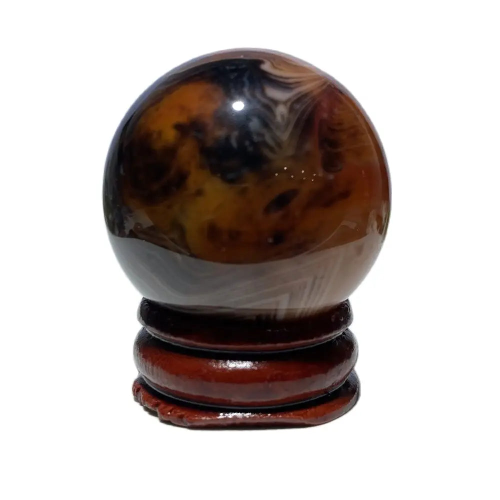 Natural Crystal Sardonyx Winding Agate  Ball Mineral Specimen Smooth  Quartz Sphere  Reiki Healing Gift Stone Home Decoration