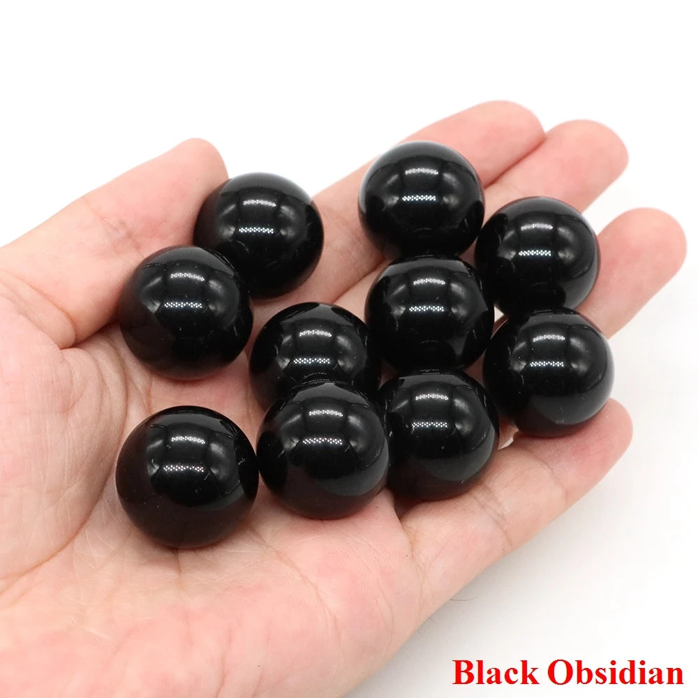 20mm Natural Stone Round Ball Rose Quartz Non-Porous Crystal Bead DIY Gems Sphere for Necklace Bracelet Making Jewelry Wholesale
