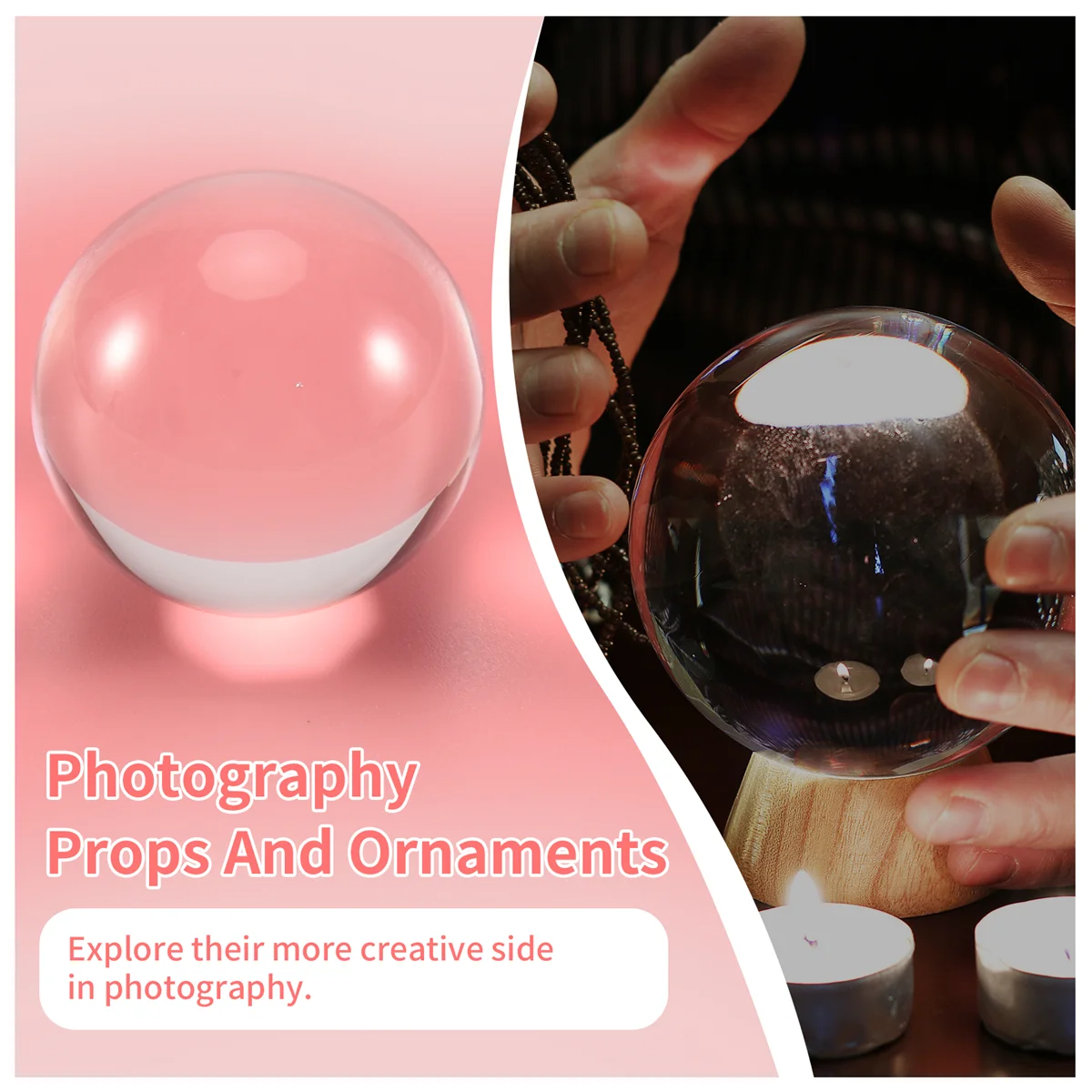 AD30-Transparent color Glass Crystal Ball Healing Sphere Photography Props ball Decor 30Mm