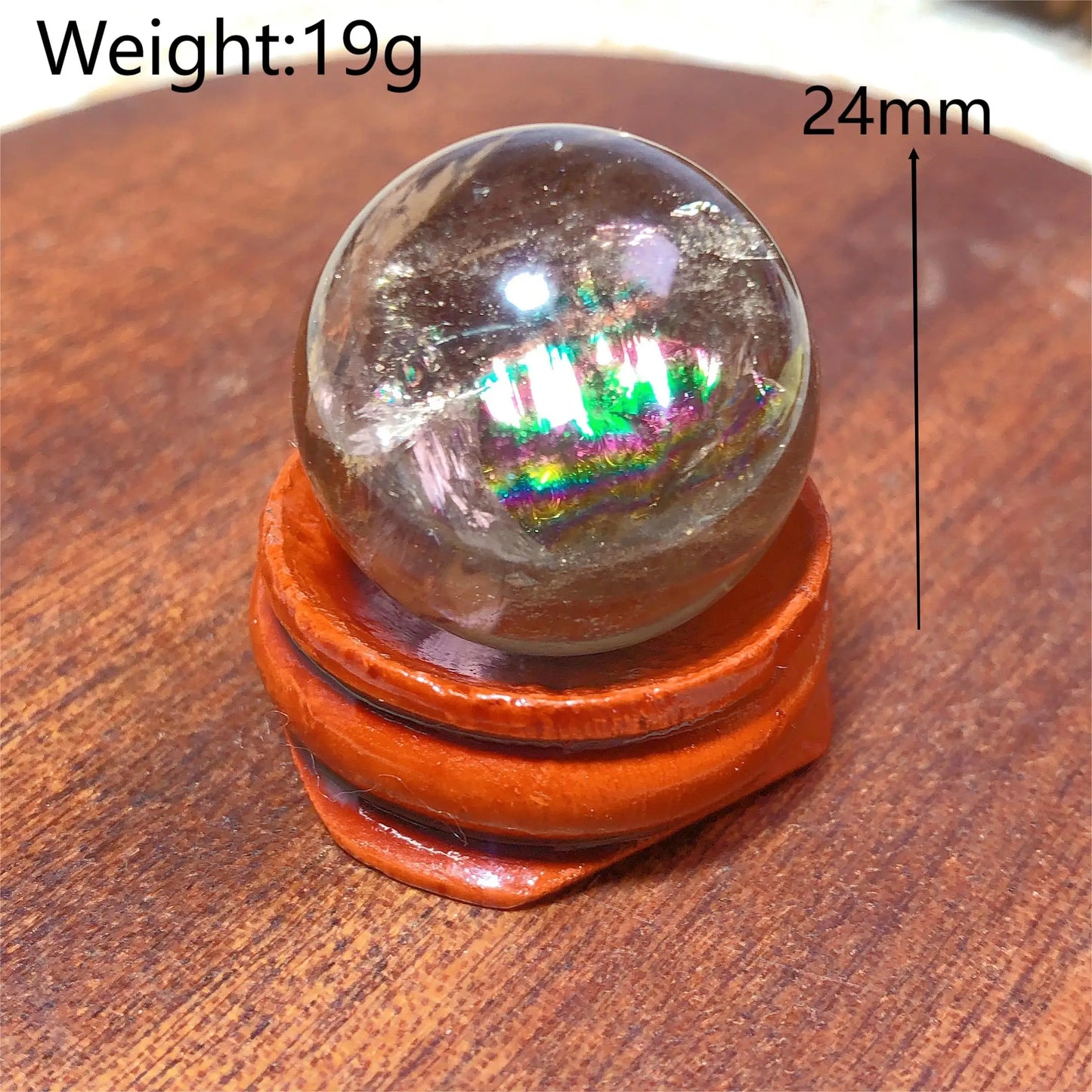 Natural Crystals Smokey Quartz Mini Rainbow Sphere Cute Size Carckle Ball Home Decorations Polished Mineral Energy Precious Gift