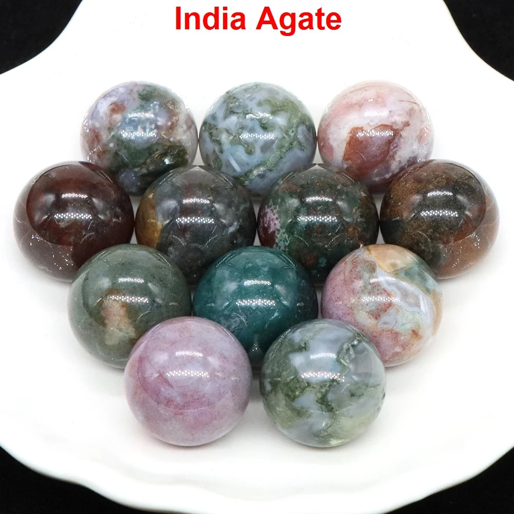 Wholesale 16mm Mini Crystal Balls Natural Healing Stones Pocket Spheres Chakra Globe Reiki Bead Mineral Gems Specimen Home Decor