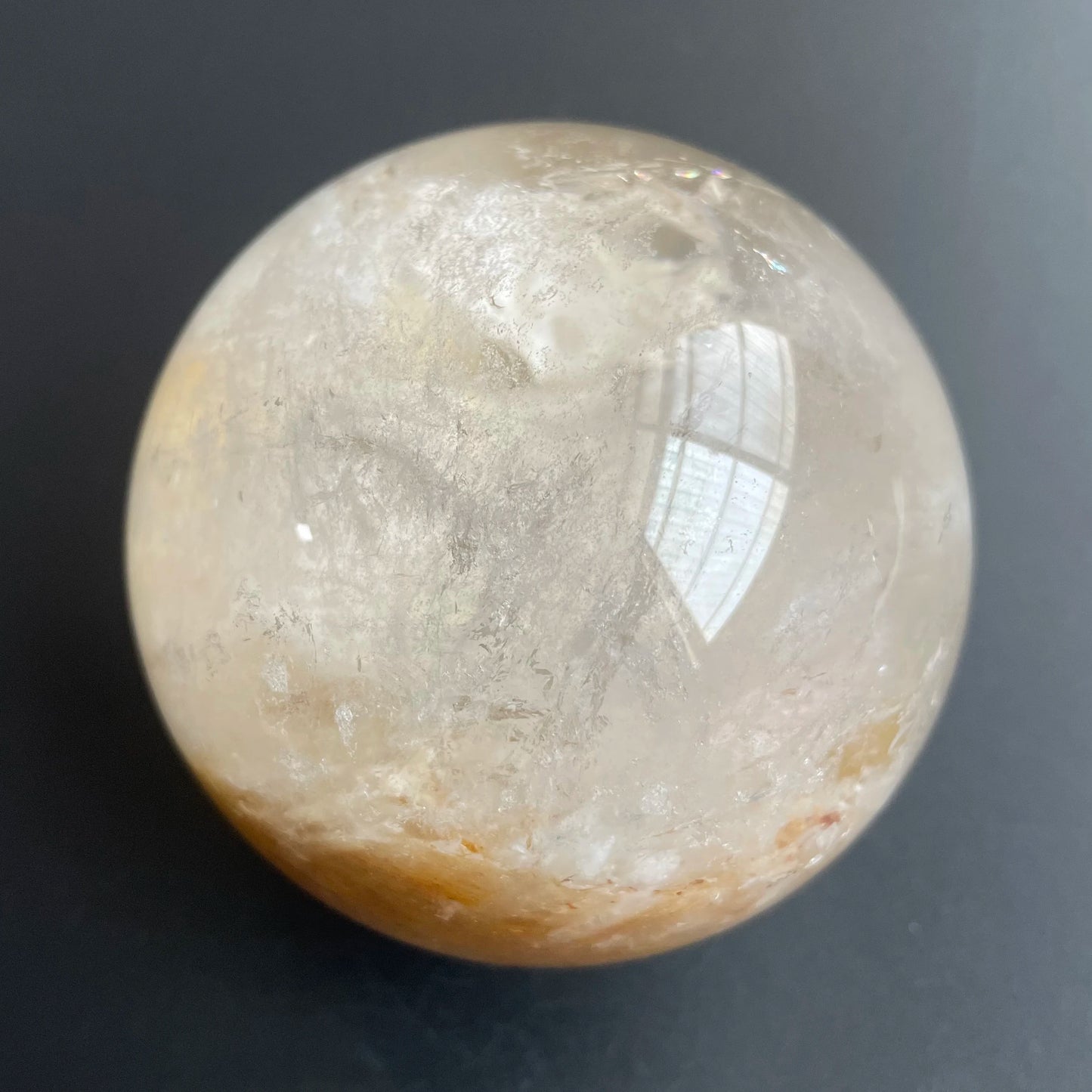 537g Natural Stone Quartz Rutilated Sphere Rabbit Hair Rainbow Crystal Ball Rock Decoration Rough Polished Healing D293