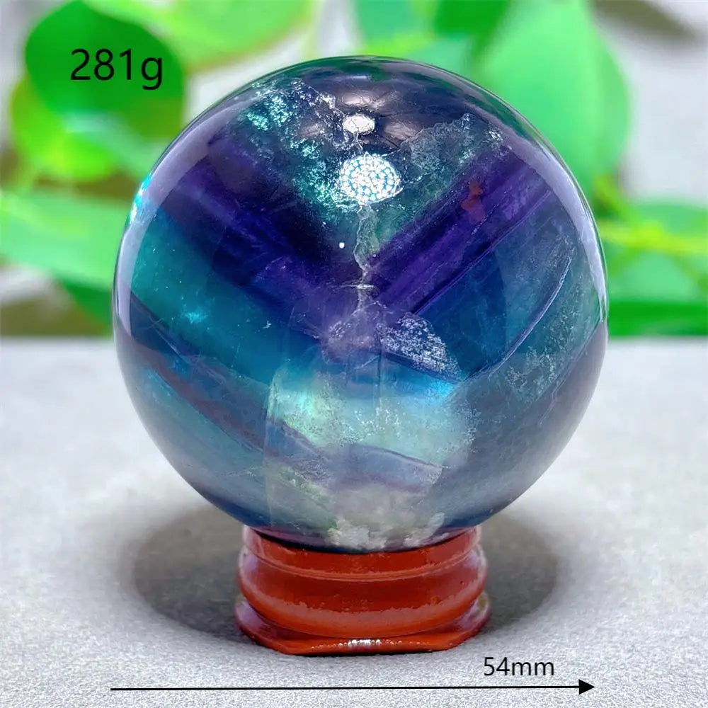 Feather Fluorite Sphere Crystal Natural Stone Quartz Stone Minerals Home Decoration Reiki Craft Gifts Energy Healing Love Luck