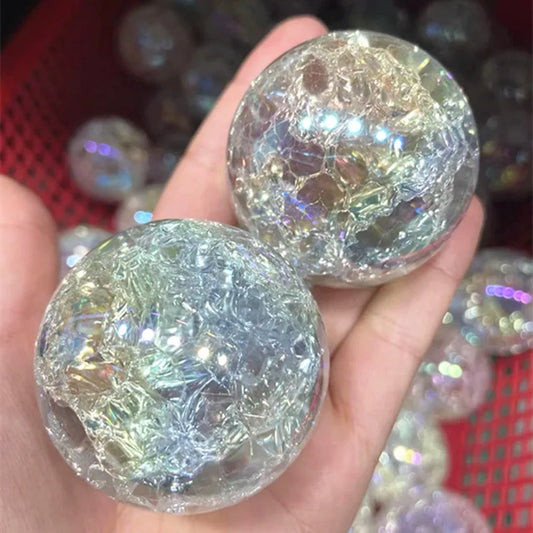 Rainbow Angel Aura Quartz Crystals Sphere Stones And Minerals Glass Ball Home Decoration Feng Shui Crafts