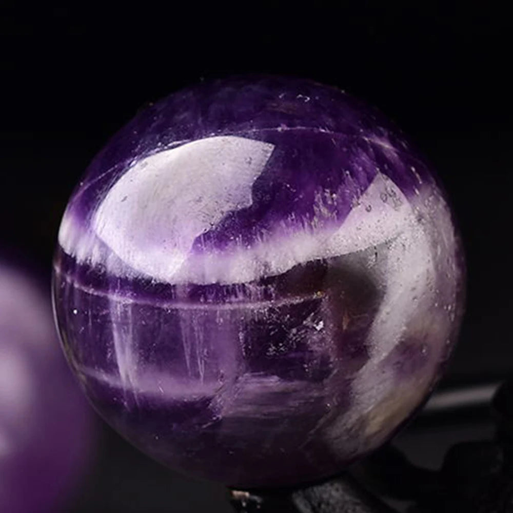 Natural Dream Amethyst Ball Polished Massage Reiki Sphere Ball Healing Crystal Crafts Stone Globe Souvenirs Gift Room Decor