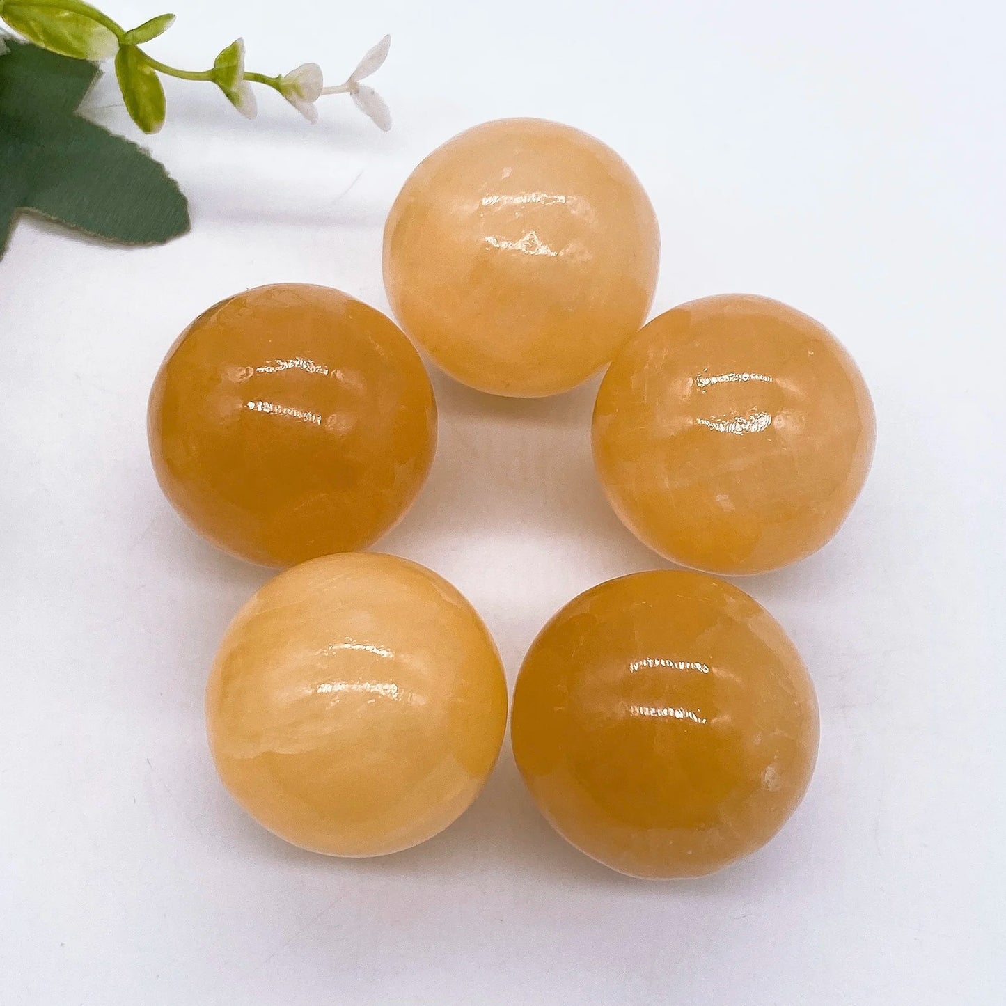 40mm Natural Yellow Calcite Sphere Crystal Stone Quartz Ball Gemstone Reiki Healing Home Decoration Gift
