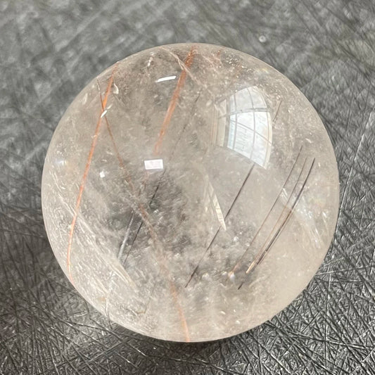 58g Natural Stone Quartz Rutilated Sphere Polished Crystal Ball Decoration Rock Gift Reiki Healing B281