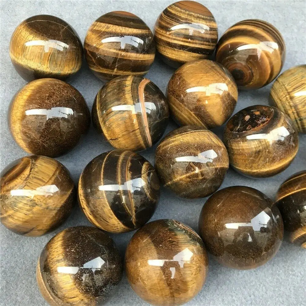40-85mm Natural Tiger s Eye Quartz Crystal Sphere Ball Healing