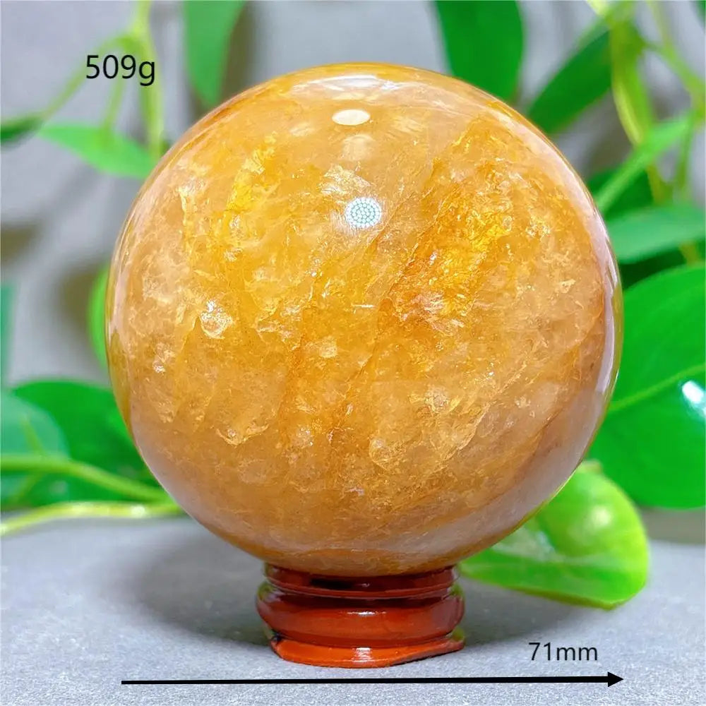 Golden Healer Sphere Crystal Natural Quartz Stone Home Decoration Minerals Love Beautiful Craft Gifts Energy Healing +Stand
