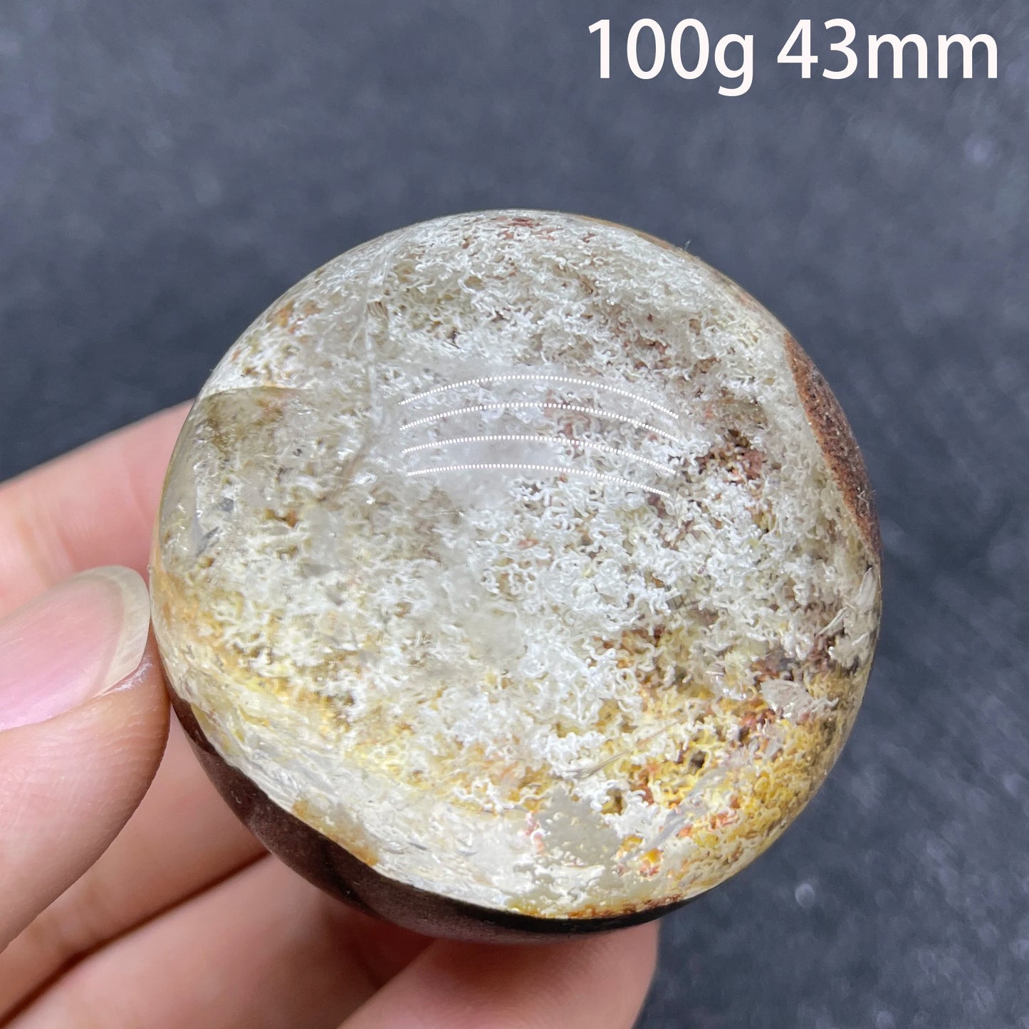 Natural Green Phantom Quartz Sphere Decoration Polished Garden Quartz Crystal Ball Reiki Healing Gift