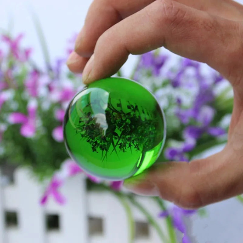 40mm Rare Green Quartz Crystal Glass Magic Ball Crafts Feng Shui Crystal Healing Smooth Ball Sphere Products For Home Decorative