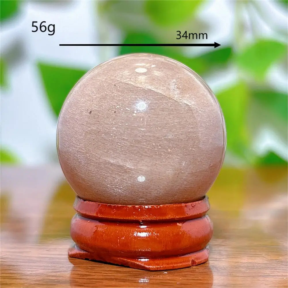 Moonstone With Gold Sun Sphere Crystal Natural Stone Quartz Home Decoration Minerals Reiki Craft Gifts Energy Healing Spiritual