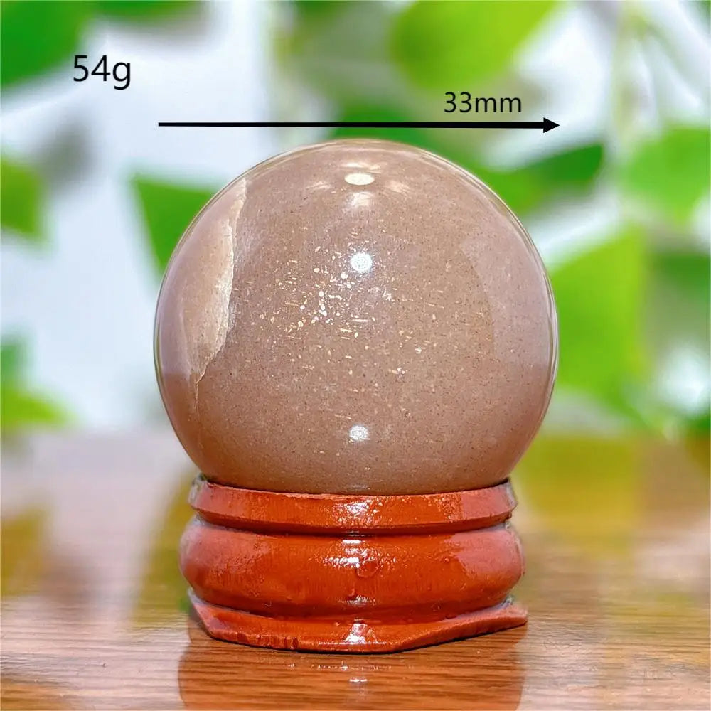 Moonstone With Gold Sun Sphere Crystal Natural Stone Quartz Home Decoration Minerals Reiki Craft Gifts Energy Healing Spiritual