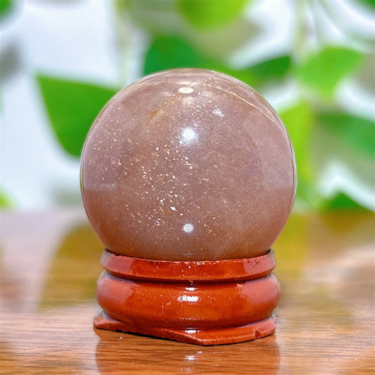 Moonstone With Gold Sun Sphere Crystal Natural Stone Quartz Home Decoration Minerals Reiki Craft Gifts Energy Healing Spiritual