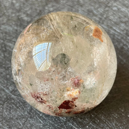 345g Natural Crystal Ball Green Phantom Sphere Tourmaline Rock Decoration Rough Polished Quartz Stone Healing A19