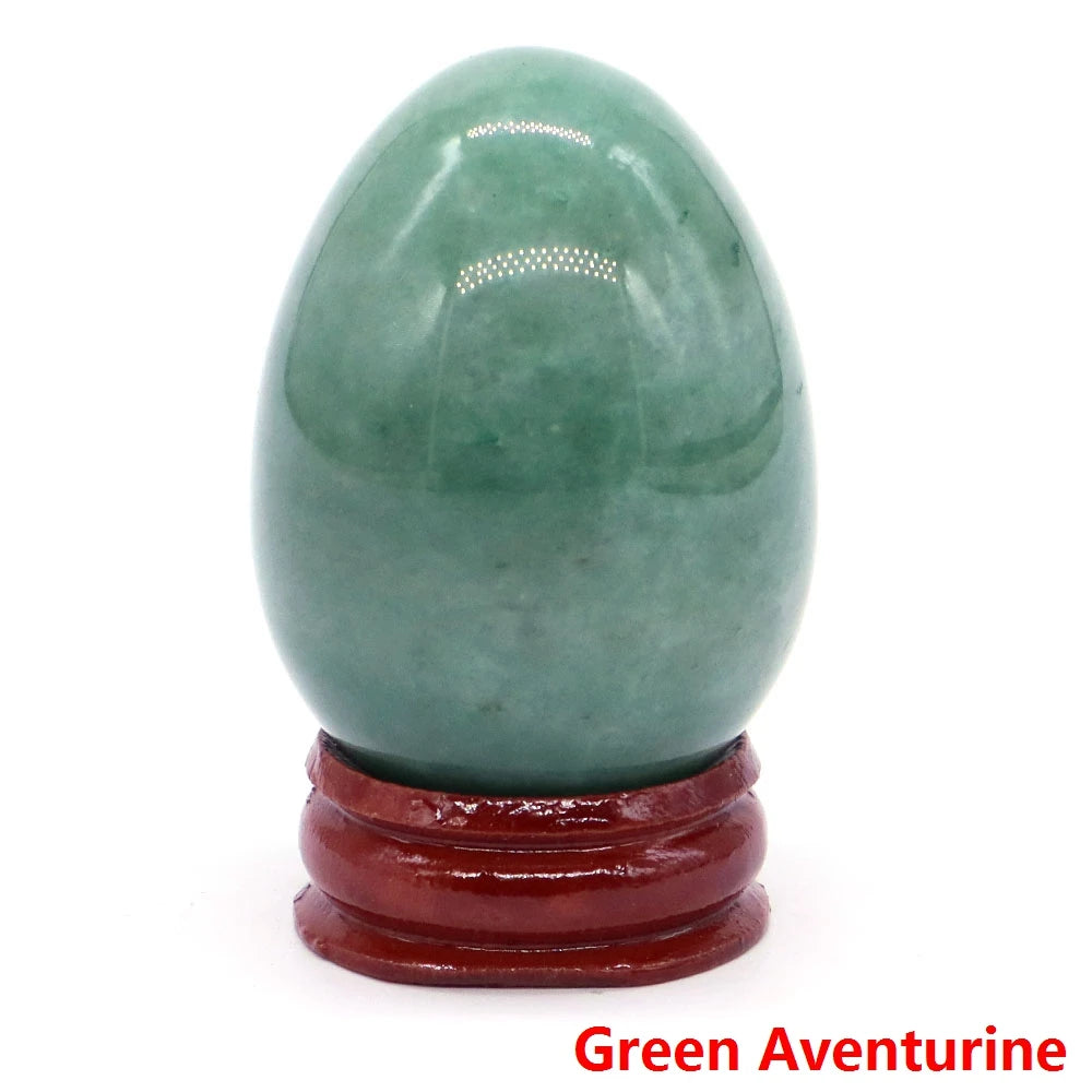 34x49MM Stone Egg Natural Amethyst Jade Crystal Reiki Healing Wicca Massage Eggs Energy Quartz Feng Shui Gemstone Crafts Decor