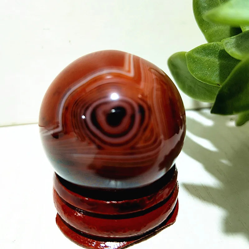 Natural Stone Lace Stone Sardonyx Agate Sphere Meditation Spirit Crystal Exorcism Feng Shui Home Room Decoration