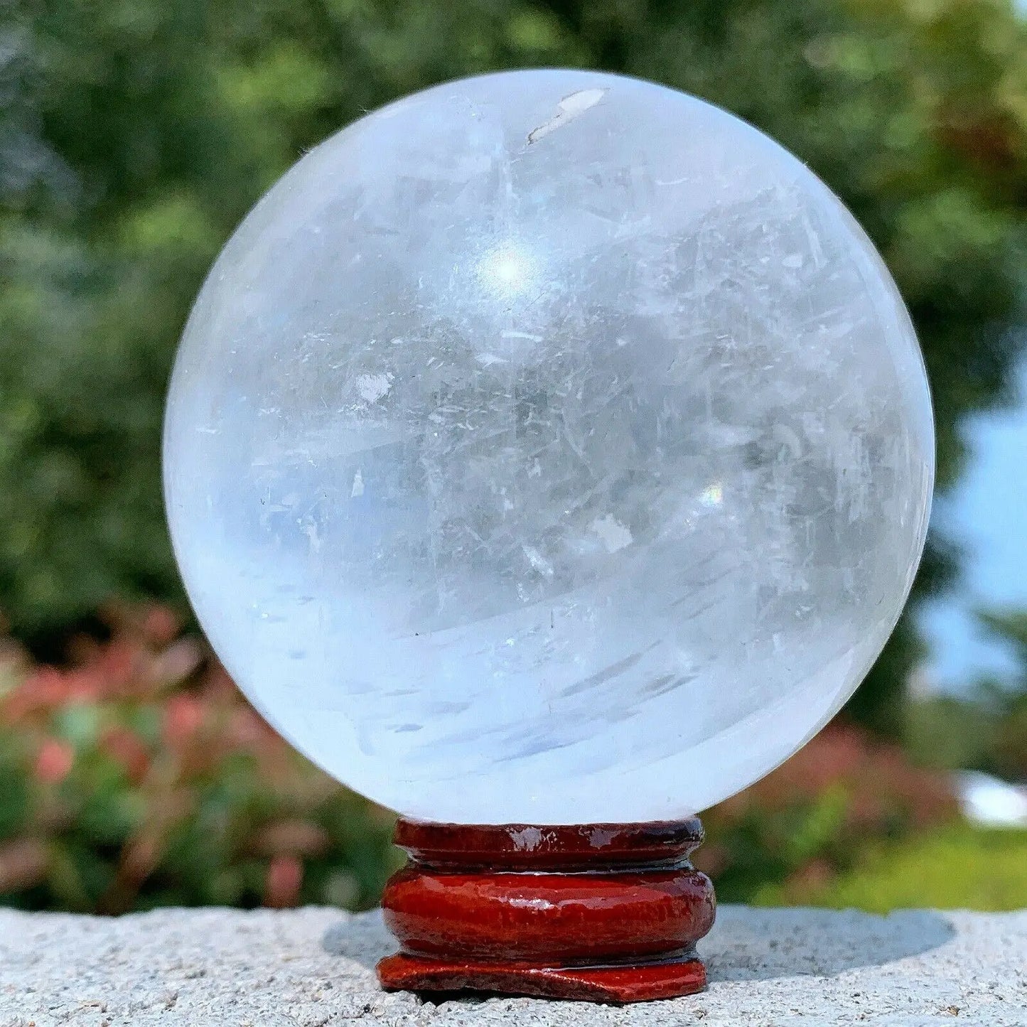 Natural White Calcite Quartz Sphere Crystal Ball Specimen Healing