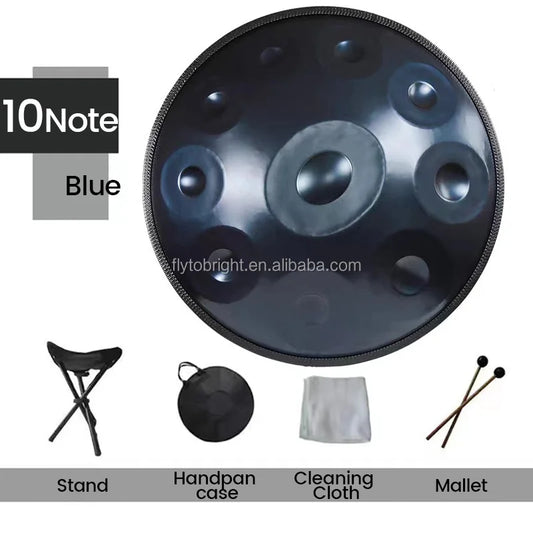 Handpan 10 Notes 22inch 440hz Lukesemporium.com Steel Drum Instrument Yoga Meditation Chakra Healing Earth's Aura