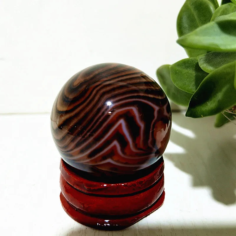 Natural Stone Lace Stone Sardonyx Agate Sphere Meditation Spirit Crystal Exorcism Feng Shui Home Room Decoration