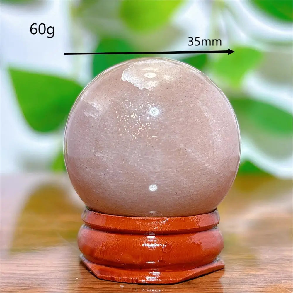 Moonstone With Gold Sun Sphere Crystal Natural Stone Quartz Home Decoration Minerals Reiki Craft Gifts Energy Healing Spiritual