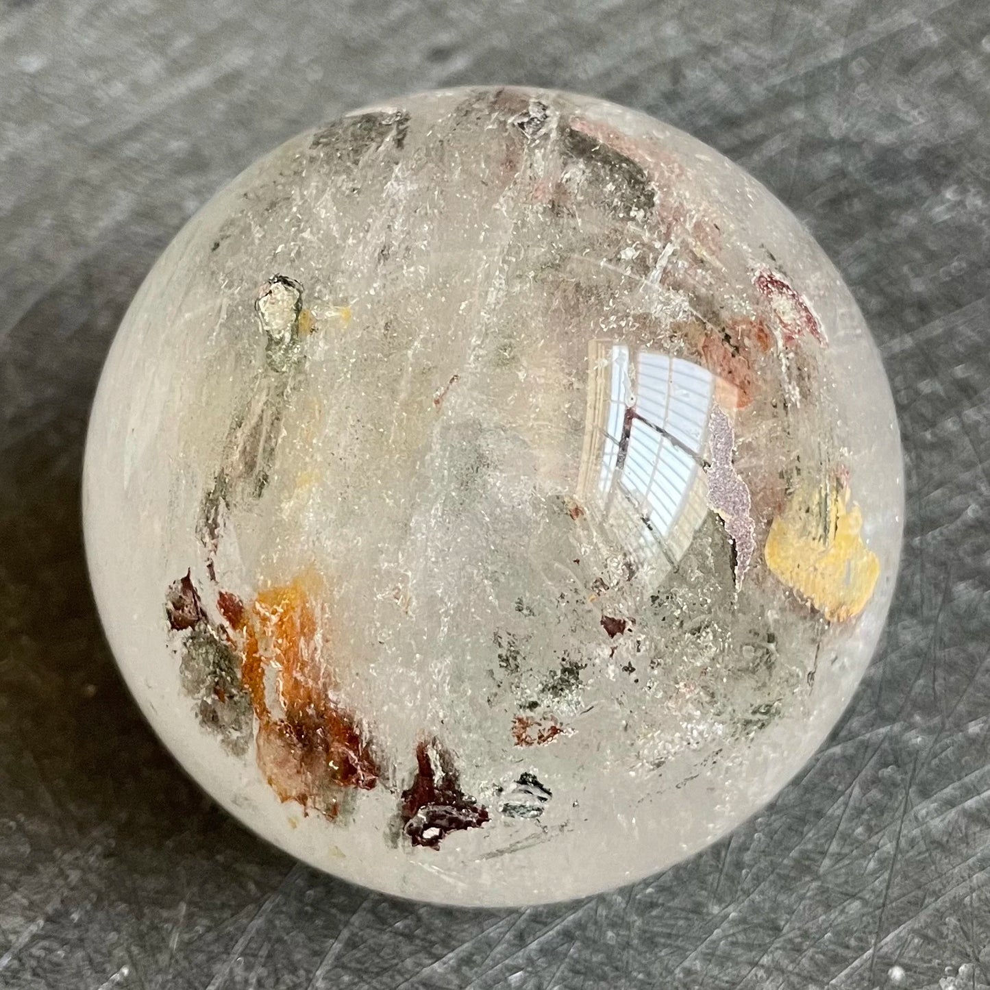 300g Natural Stone Crystal Ball Green Phantom Rock Decoration Rough Polished Garden Quartz Sphere Healing