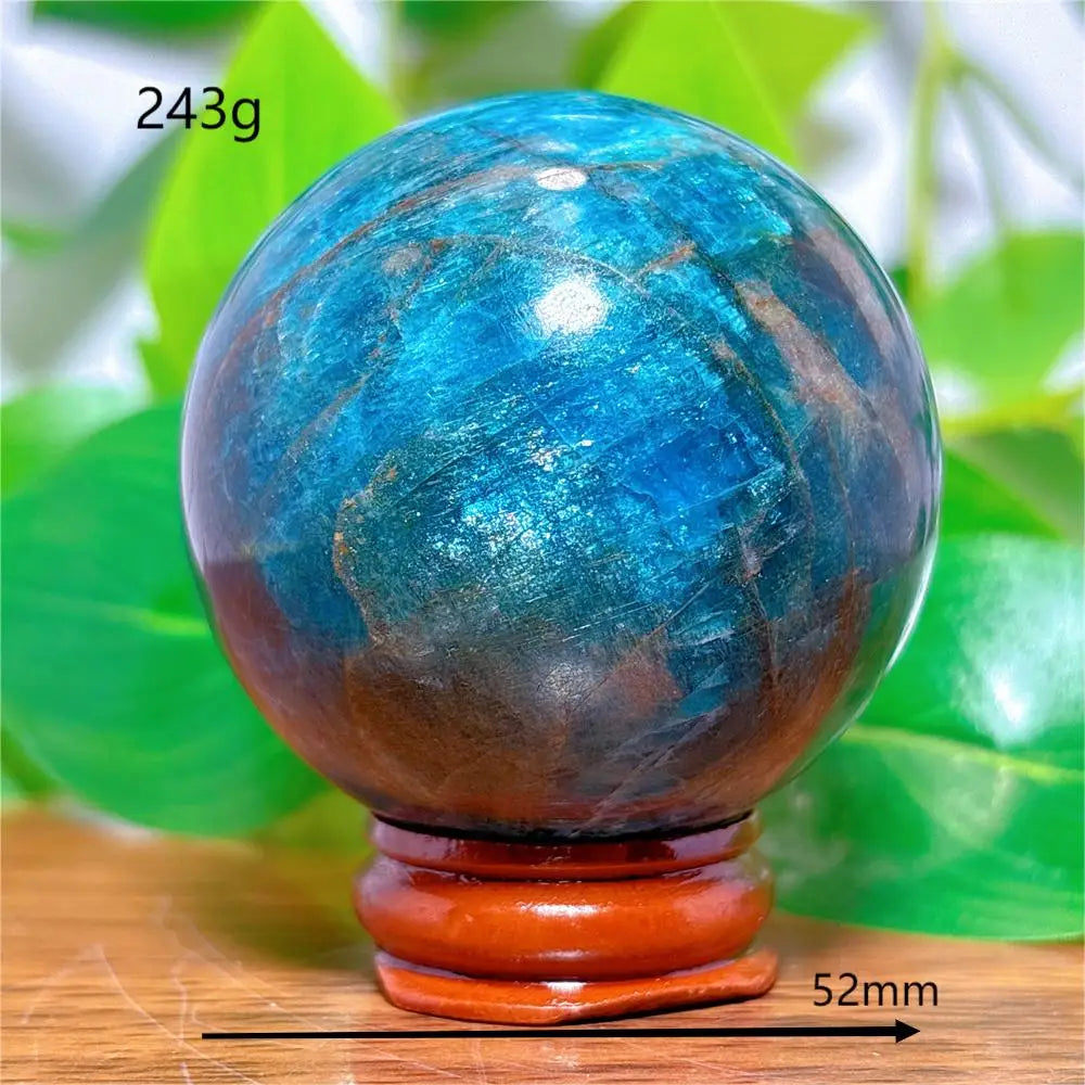 Apatite Sphere Crystal Natural Quartz Stone Home Decoration Minerals Reiki Craft Gifts Love Energy Healing Meditation +Stand