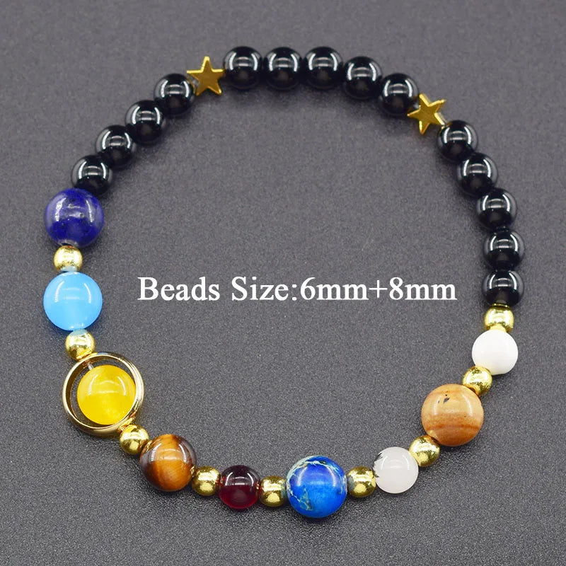 Hot Selling Cosmic Solar System Bracelet Eight Planets Sun Mercury Venus Earth Moon Mars Jupiter SaturnUranus Neptune Friendship Bracelet Handmade Jewelry Accessories