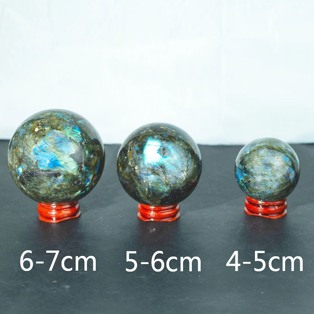 4-7CM/1.57"-2.75" Natural Crystal Quartz Stone Ball Big Polished Labradorite ball Home Decorative Reiki Healing mineral sphere