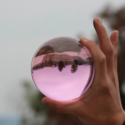 30mm-100mm Pink Crystal Ball Asian Rare Obsidian Sphere Crystal Ball Healing Stone Decor Feng Shui