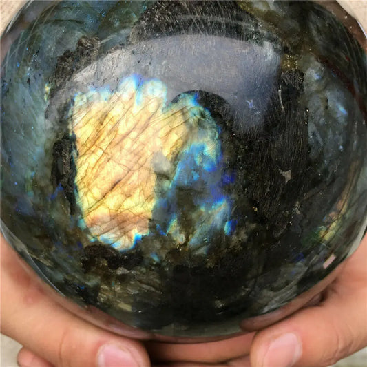Natural labradorite sphere rock quartz crystal ball healing