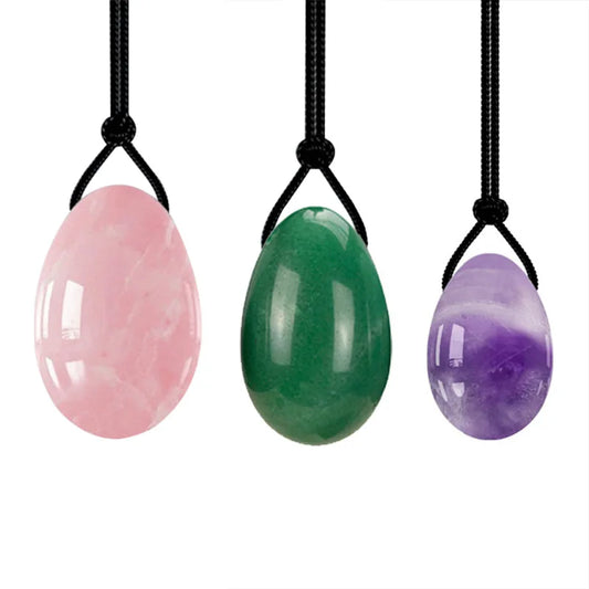 Rose Quartz Jade Egg Amethyst Yoni Egg Purple Crystal Yoni Eggs Natural Jade Egg Vaginal Tightening Massage Ball Kegel Exerciser