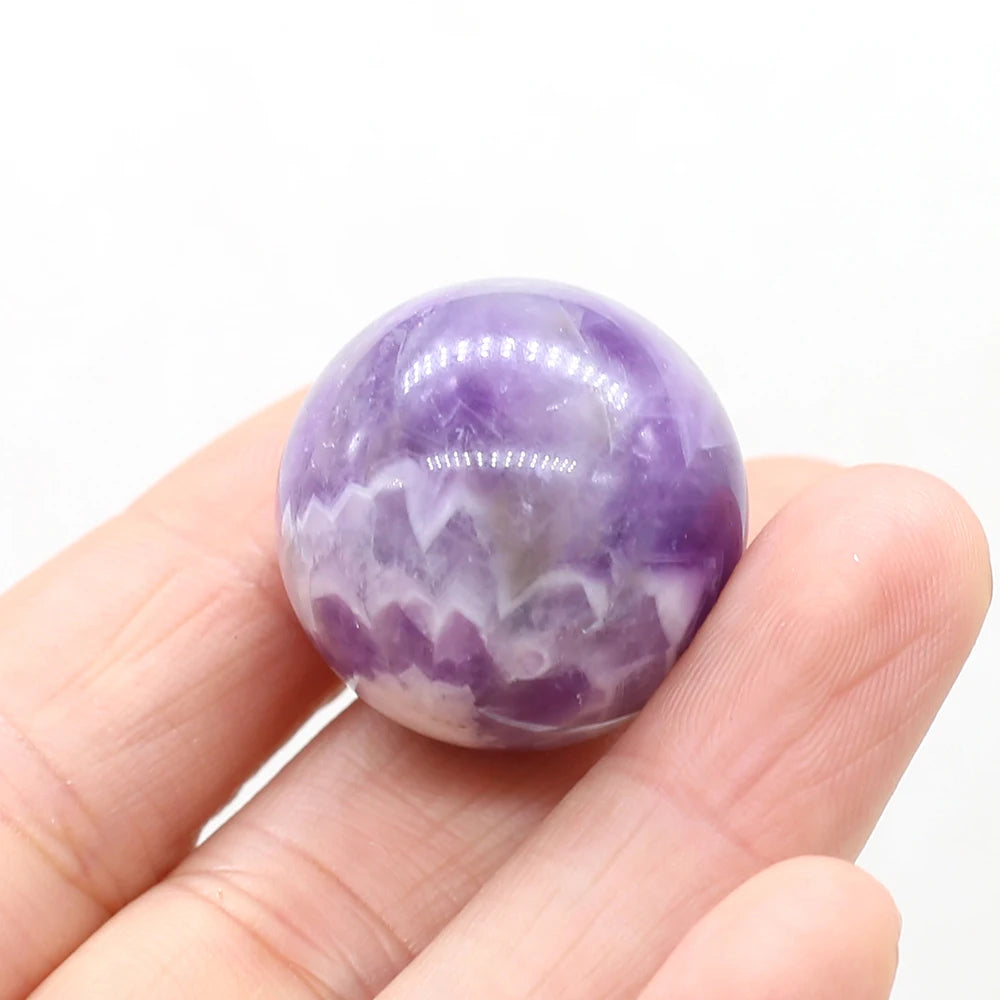 Round Natural Crystal Rose Quartz Transfer Ball, Polished Reiki Gemstone, Rock Minerals, Chakra Healing Stone Beads, Home Decor