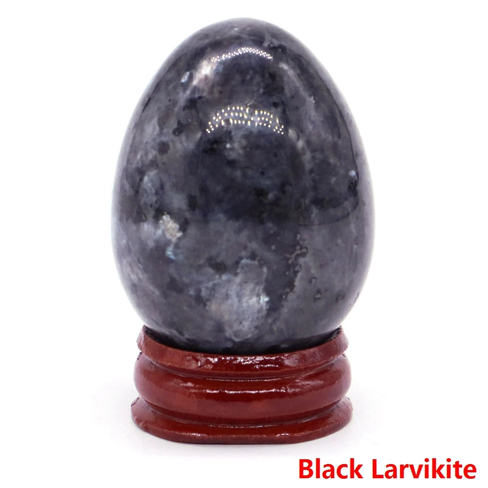 34x49MM Stone Egg Natural Amethyst Jade Crystal Reiki Healing Wicca Massage Eggs Energy Quartz Feng Shui Gemstone Crafts Decor