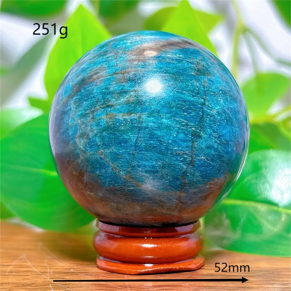 Apatite Sphere Crystal Natural Quartz Stone Home Decoration Minerals Reiki Craft Gifts Love Energy Healing Meditation +Stand