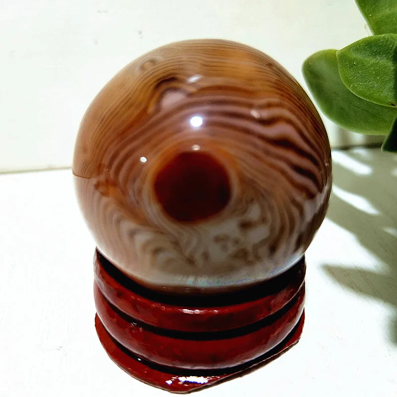 Natural Stone Lace Stone Sardonyx Agate Sphere Meditation Spirit Crystal Exorcism Feng Shui Home Room Decoration