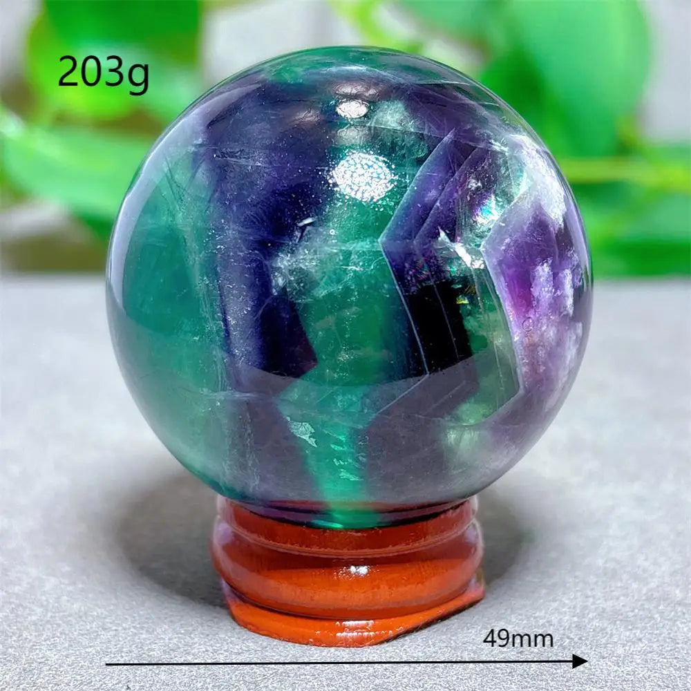 Feather Fluorite Sphere Crystal Natural Stone Quartz Stone Minerals Home Decoration Reiki Craft Gifts Energy Healing Love Luck