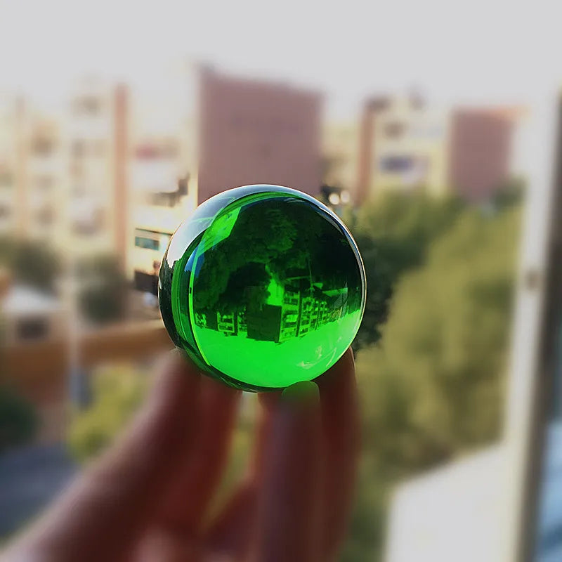 40mm Rare Green Quartz Crystal Glass Magic Ball Crafts Feng Shui Crystal Healing Smooth Ball Sphere Products For Home Decorative