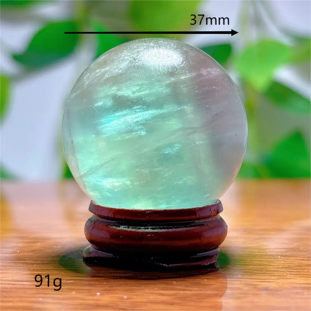 Fluorite Sphere Crystal Natural Quartz Stone Minerals Home Decoration Reiki Craft Energy Healing  Meditation Spiritual +Stand