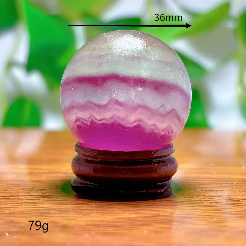 Fluorite Sphere Crystal Natural Quartz Stone Minerals Home Decoration Reiki Craft Energy Healing  Meditation Spiritual +Stand