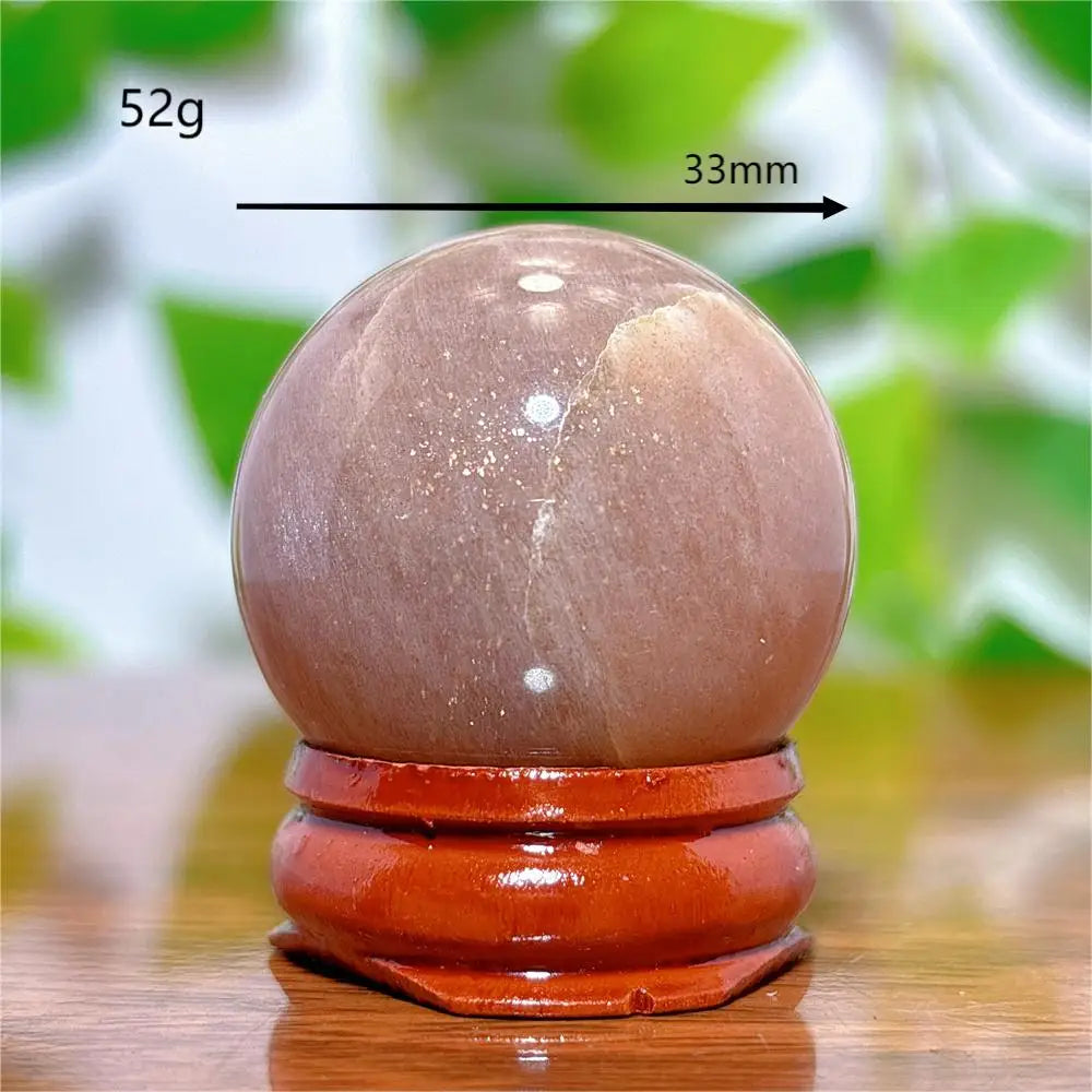 Moonstone With Gold Sun Sphere Crystal Natural Stone Quartz Home Decoration Minerals Reiki Craft Gifts Energy Healing Spiritual