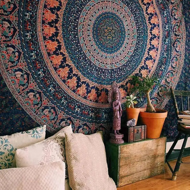Mandala tapestry macrame wall tapestry Wall Hanging Bohemian Beach Mat Polyester Thin Blanket Yoga Shawl Mat Blanket boho decor