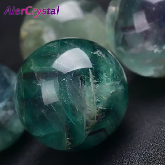 70mm Natural Fluorite Quartz Crystal Sphere Ball Polished Globe Massaging Ball Reiki Healing Stone Home Decoration Gifts 1PCS