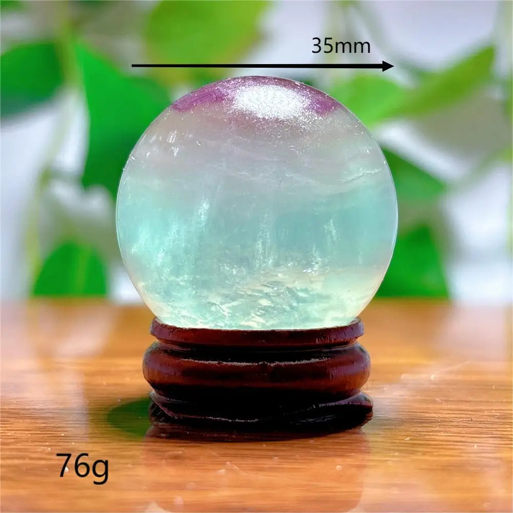 Fluorite Sphere Crystal Natural Quartz Stone Minerals Home Decoration Reiki Craft Energy Healing  Meditation Spiritual +Stand