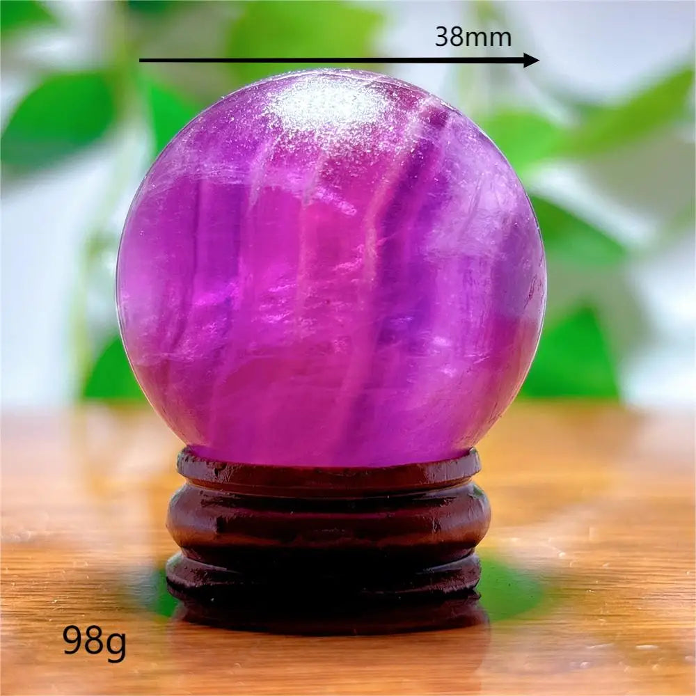 Fluorite Sphere Crystal Natural Quartz Stone Minerals Home Decoration Reiki Craft Energy Healing  Meditation Spiritual +Stand