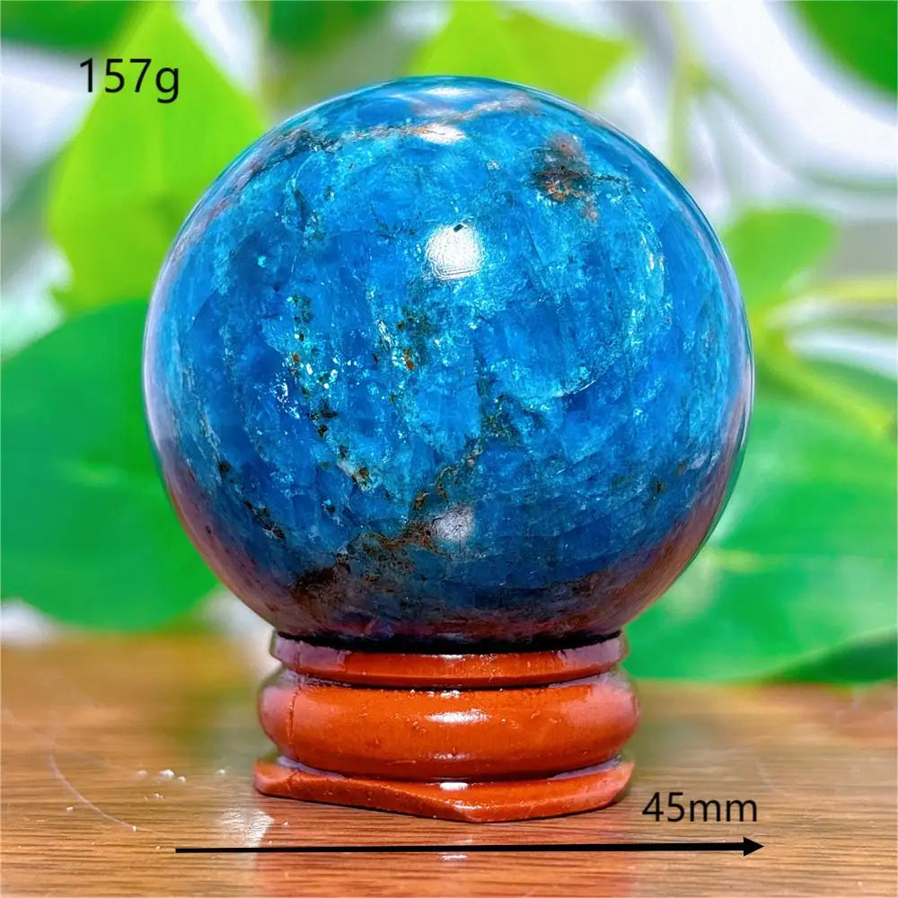Apatite Sphere Crystal Natural Quartz Stone Home Decoration Minerals Reiki Craft Gifts Love Energy Healing Meditation +Stand