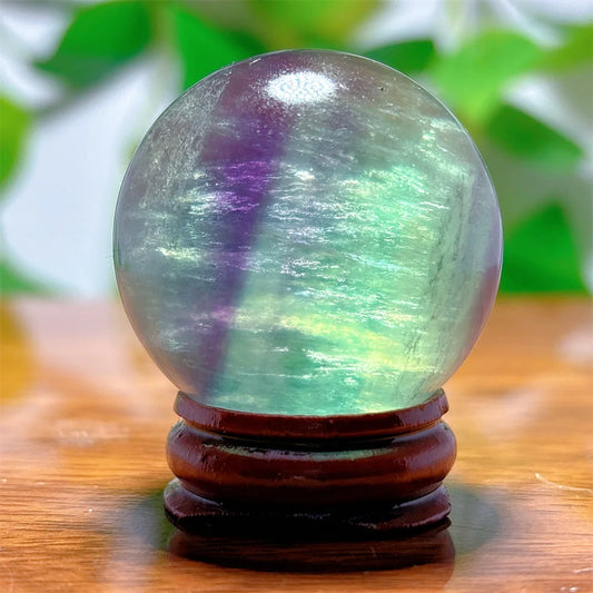 Fluorite Sphere Crystal Natural Quartz Stone Minerals Home Decoration Reiki Craft Energy Healing  Meditation Spiritual +Stand