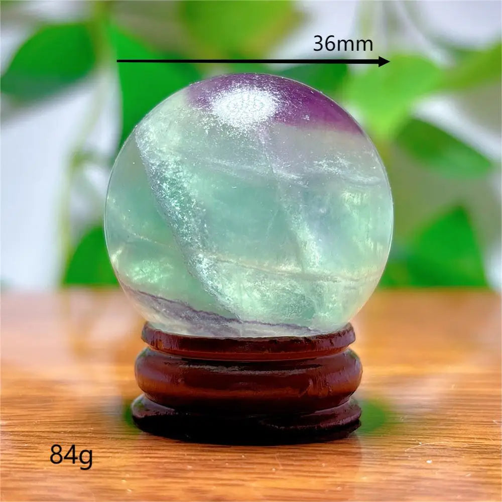 Fluorite Sphere Crystal Natural Quartz Stone Minerals Home Decoration Reiki Craft Energy Healing  Meditation Spiritual +Stand